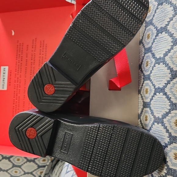 Hunter Women's dark slate gloss tall original Rain Boots. VGUC. - Picture 4 of 6